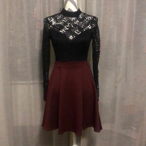 Lace Mock Turtleneck Top Dress - Picture 1 of 3